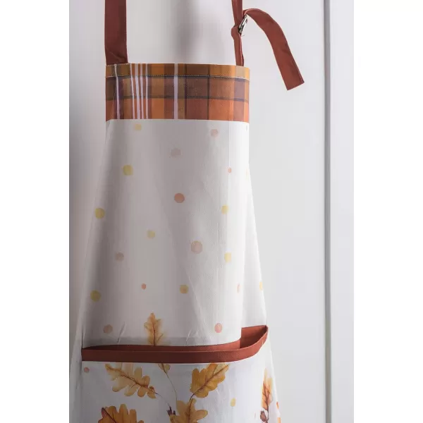 imageCotton Apron with Center Pocket Kitchen Unisex Cloth Apron 1 Piece with Long Ties for Painting Cooking Baking Restaurant13  Oak Leaves