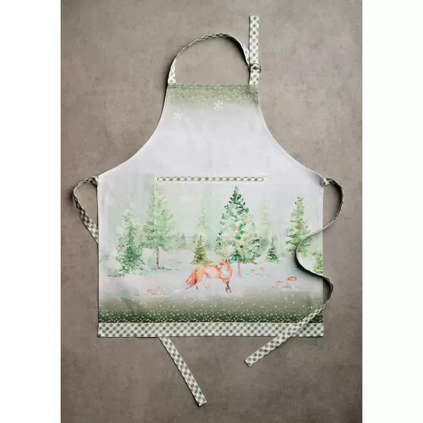 imageCotton Apron with Center Pocket Kitchen Unisex Cloth Apron 1 Piece with Long Ties for Painting Cooking Baking Restaurant24  Winter Mornings