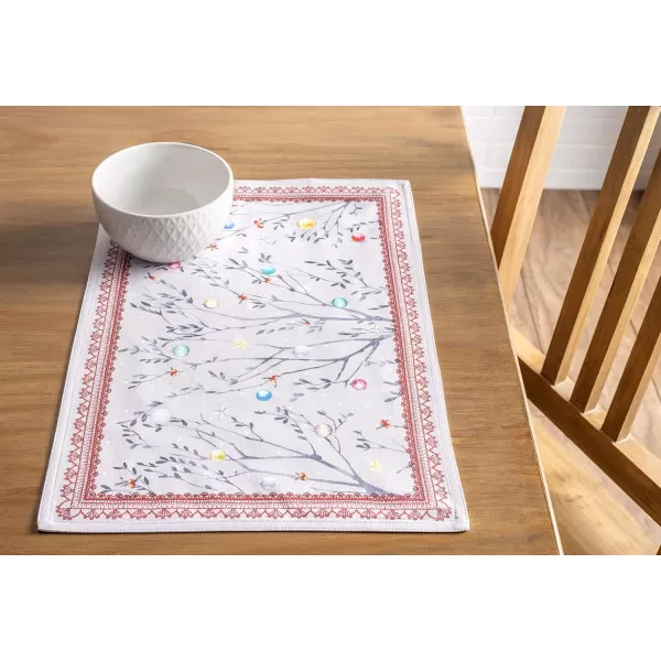 imageMaison d Hermine Cloth Placemat 100 Cotton Set of 4 Decorative Washable Place Mats Table Placemat Dining Kitchen Parties ampamp Camping Fairy Christmas  ThanksgivingChristmas