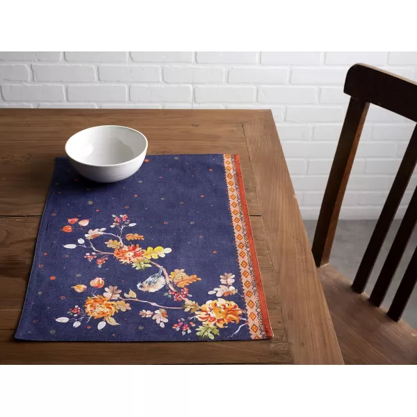 imageMaison d Hermine Cloth Placemat 100 Cotton Set of 4 Decorative Washable Place Mats Table Placemat Dining Kitchen Parties ampamp Camping Kelim  Infinity  ThanksgivingChristmas