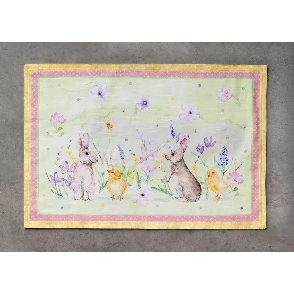 imageMaison d Hermine Cloth Placemats Set of 4 100 Cotton Decorative Washable Table Place Mat Kitchen Party Wedding Restaurant ampamp Camping Meadow Florals  Beige  SpringSummer23  Easter Zest