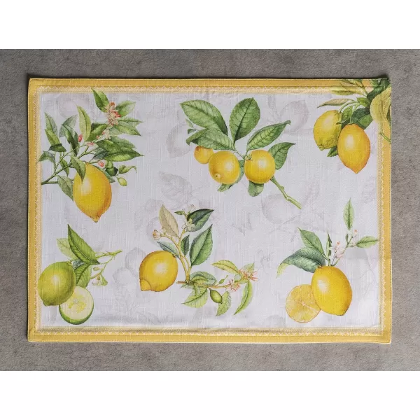 imageMaison d Hermine Cloth Placemats Set of 4 100 Cotton Decorative Washable Table Place Mat Kitchen Party Wedding Restaurant ampamp Camping Meadow Florals  Beige  SpringSummer04  Limoncello