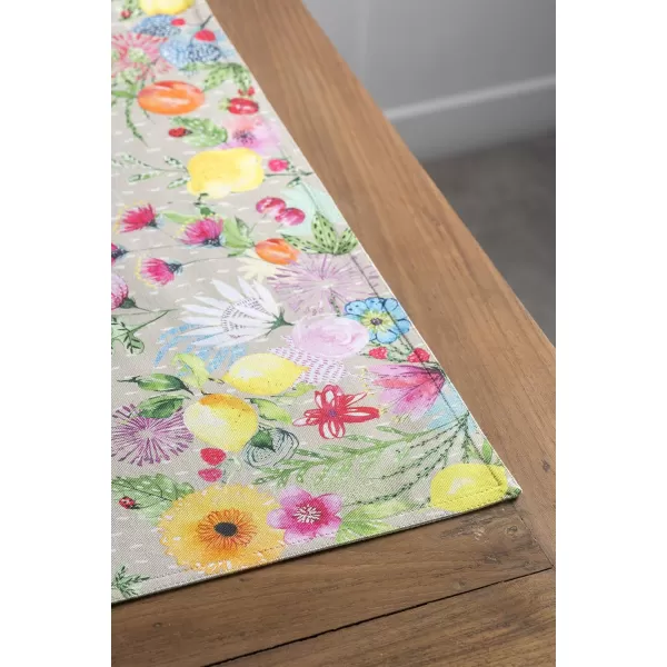 imageMaison d Hermine Cloth Placemats Set of 4 100 Cotton Decorative Washable Table Place Mat Kitchen Party Wedding Restaurant ampamp Camping Meadow Florals  Beige  SpringSummer16  Jardin Dete  Fog
