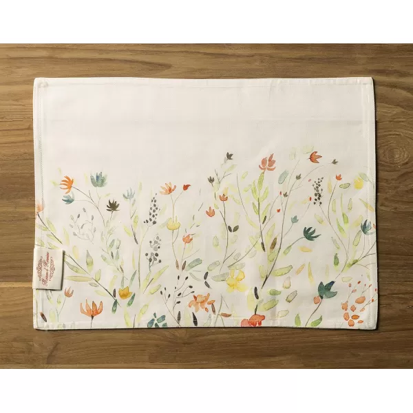 imageMaison d Hermine Cloth Placemats Set of 4 100 Cotton Decorative Washable Table Place Mat Kitchen Party Wedding Restaurant ampamp Camping Meadow Florals  Beige  SpringSummer1  Colmar