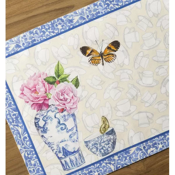 imageMaison d Hermine Cloth Placemats Set of 4 100 Cotton Decorative Washable Table Place Mat Kitchen Party Wedding Restaurant ampamp Camping Meadow Florals  Beige  SpringSummer10  Canton