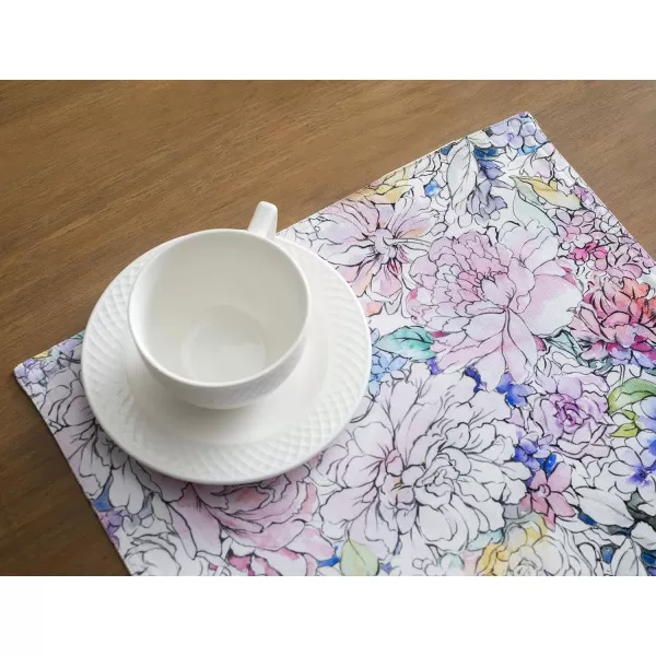 imageMaison d Hermine Cloth Placemats Set of 4 100 Cotton Decorative Washable Table Place Mat Kitchen Party Wedding Restaurant ampamp Camping Meadow Florals  Beige  SpringSummer19  Floral Love