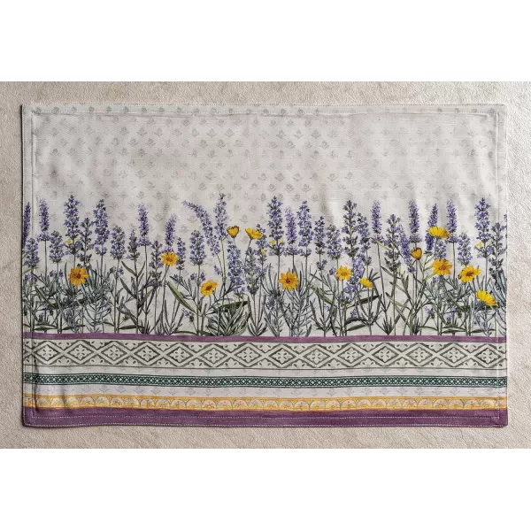 imageMaison d Hermine Cloth Placemats Set of 4 100 Cotton Decorative Washable Table Place Mat Kitchen Party Wedding Restaurant ampamp Camping Meadow Florals  Beige  SpringSummer12  Fanny Lavender