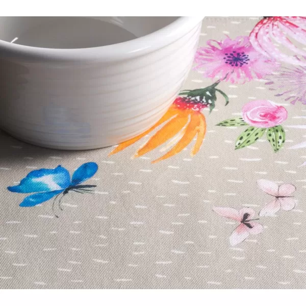 imageMaison d Hermine Cloth Placemats Set of 4 100 Cotton Decorative Washable Table Place Mat Kitchen Party Wedding Restaurant ampamp Camping Meadow Florals  Beige  SpringSummer16  Jardin Dete  Fog