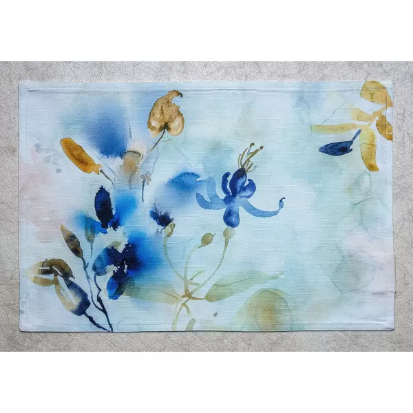 imageMaison d Hermine Cloth Placemats Set of 4 100 Cotton Decorative Washable Table Place Mat Kitchen Party Wedding Restaurant ampamp Camping Meadow Florals  Beige  SpringSummer25  Lazy Summer Days
