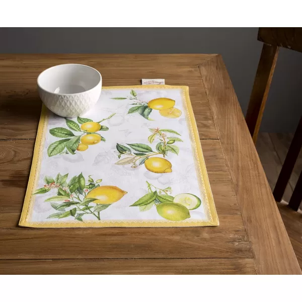 imageMaison d Hermine Cloth Placemats Set of 4 100 Cotton Decorative Washable Table Place Mat Kitchen Party Wedding Restaurant ampamp Camping Meadow Florals  Beige  SpringSummer04  Limoncello