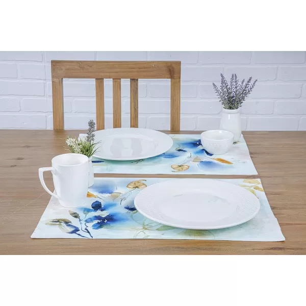 imageMaison d Hermine Cloth Placemats Set of 4 100 Cotton Decorative Washable Table Place Mat Kitchen Party Wedding Restaurant ampamp Camping Meadow Florals  Beige  SpringSummer25  Lazy Summer Days