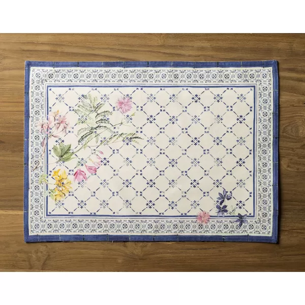 imageMaison d Hermine Cloth Placemats Set of 4 100 Cotton Decorative Washable Table Place Mat Kitchen Party Wedding Restaurant ampamp Camping Meadow Florals  Beige  SpringSummer3  Faience