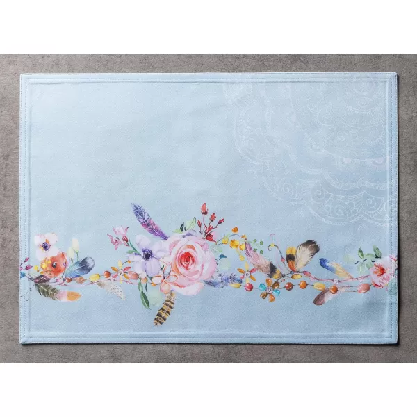 imageMaison d Hermine Cloth Placemats Set of 4 100 Cotton Decorative Washable Table Place Mat Kitchen Party Wedding Restaurant ampamp Camping Meadow Florals  Beige  SpringSummer26  Ibiza