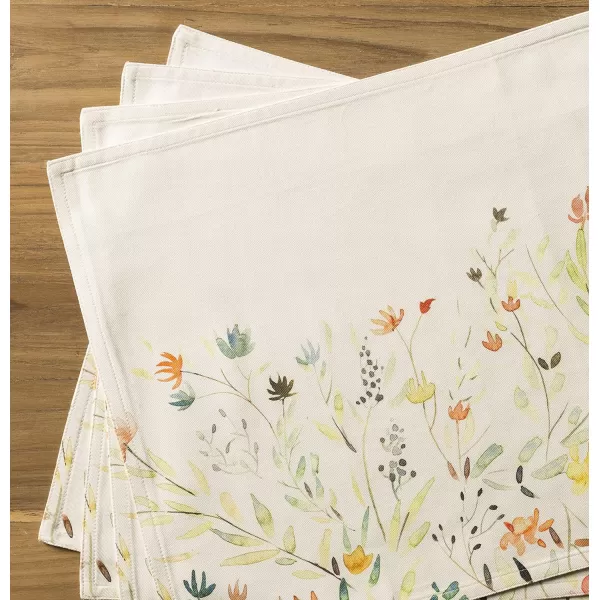 imageMaison d Hermine Cloth Placemats Set of 4 100 Cotton Decorative Washable Table Place Mat Kitchen Party Wedding Restaurant ampamp Camping Meadow Florals  Beige  SpringSummer1  Colmar