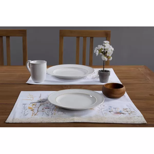 imageMaison d Hermine Cloth Placemats Set of 4 100 Cotton Decorative Washable Table Place Mat Kitchen Party Wedding Restaurant ampamp Camping Meadow Florals  Beige  SpringSummer14  Meadow Florals  Beige
