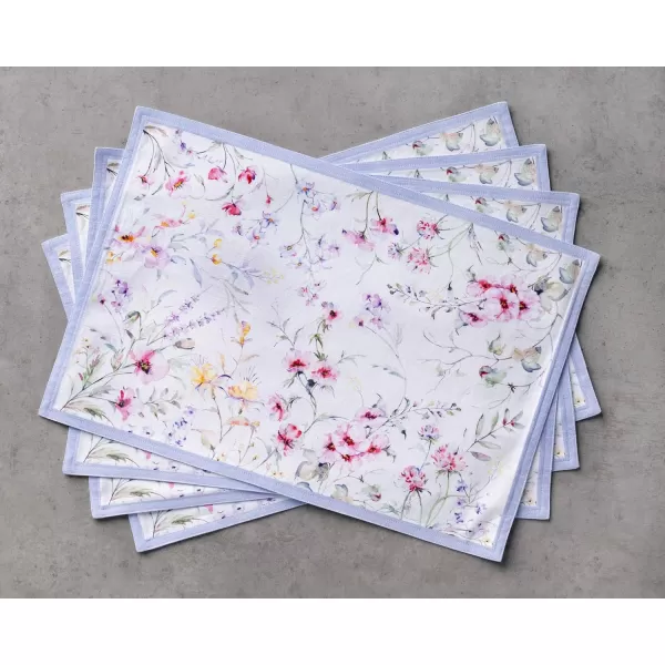 imageMaison d Hermine Cloth Placemats Set of 4 100 Cotton Decorative Washable Table Place Mat Kitchen Party Wedding Restaurant ampamp Camping Meadow Florals  Beige  SpringSummer21  Summer Floral