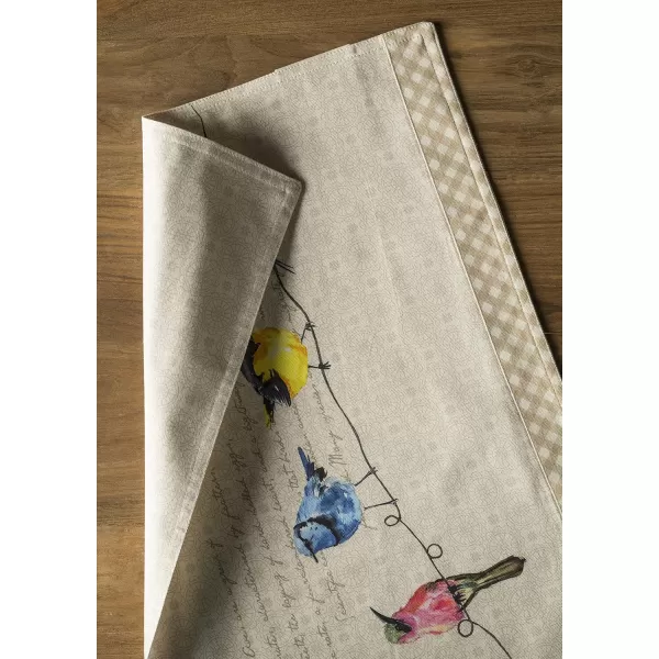 imageMaison d Hermine Cloth Placemats Set of 4 100 Cotton Decorative Washable Table Place Mat Kitchen Party Wedding Restaurant ampamp Camping Meadow Florals  Beige  SpringSummer5  Birdies on Wire