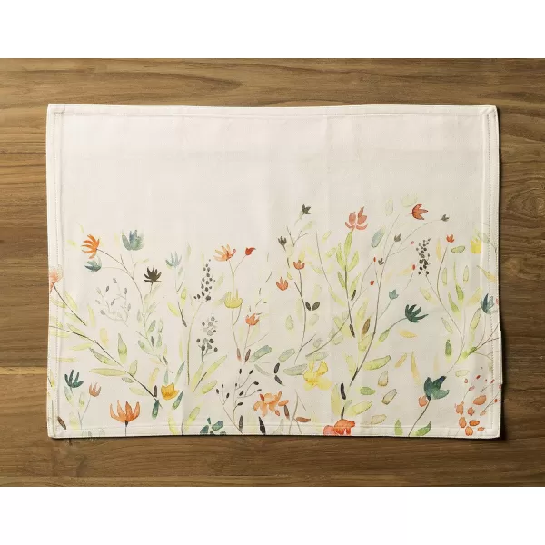 imageMaison d Hermine Cloth Placemats Set of 4 100 Cotton Decorative Washable Table Place Mat Kitchen Party Wedding Restaurant ampamp Camping Meadow Florals  Beige  SpringSummer1  Colmar