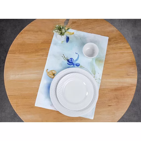 imageMaison d Hermine Cloth Placemats Set of 4 100 Cotton Decorative Washable Table Place Mat Kitchen Party Wedding Restaurant ampamp Camping Meadow Florals  Beige  SpringSummer25  Lazy Summer Days
