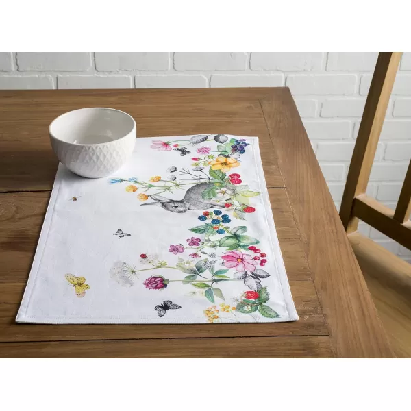 imageMaison d Hermine Cloth Placemats Set of 4 100 Cotton Decorative Washable Table Place Mat Kitchen Party Wedding Restaurant ampamp Camping Meadow Florals  Beige  SpringSummer15  Printemps