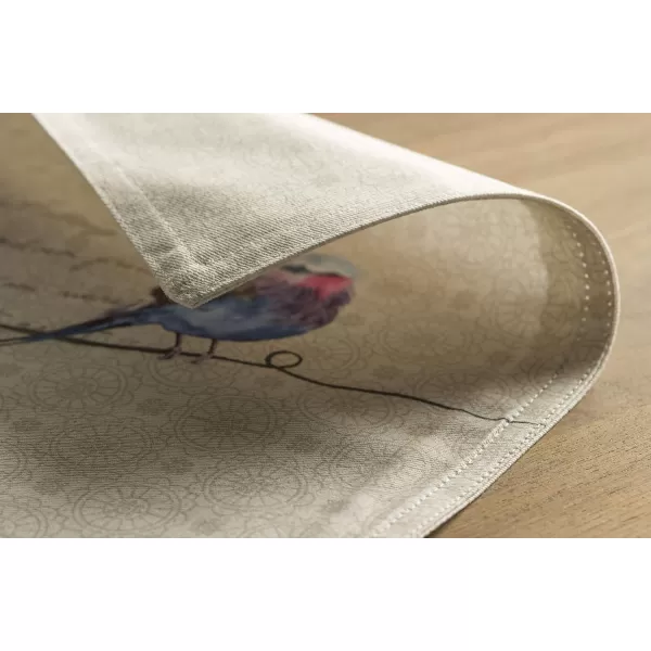 imageMaison d Hermine Cloth Placemats Set of 4 100 Cotton Decorative Washable Table Place Mat Kitchen Party Wedding Restaurant ampamp Camping Meadow Florals  Beige  SpringSummer5  Birdies on Wire
