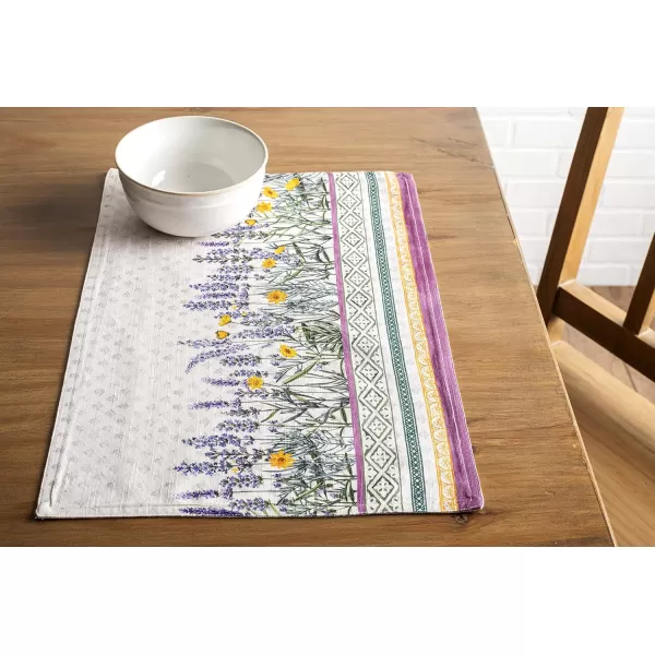 imageMaison d Hermine Cloth Placemats Set of 4 100 Cotton Decorative Washable Table Place Mat Kitchen Party Wedding Restaurant ampamp Camping Meadow Florals  Beige  SpringSummer12  Fanny Lavender