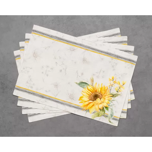 imageMaison d Hermine Cloth Placemats Set of 4 100 Cotton Decorative Washable Table Place Mat Kitchen Party Wedding Restaurant ampamp Camping Meadow Florals  Beige  SpringSummer20  Candice
