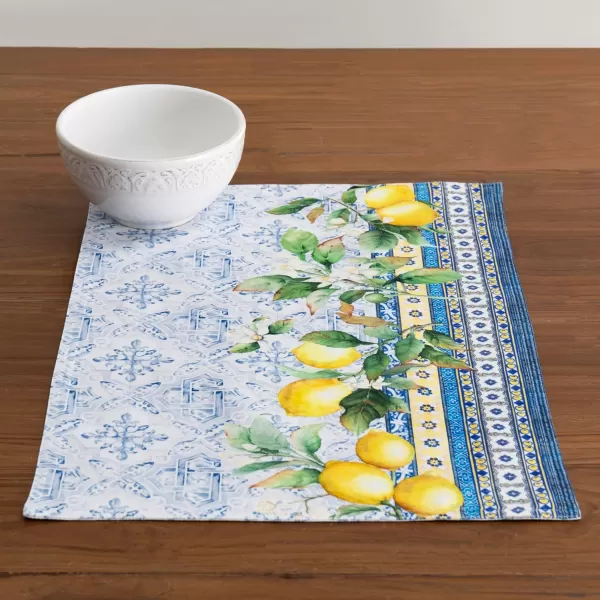 imageMaison d Hermine Cloth Placemats Set of 4 100 Cotton Decorative Washable Table Place Mat Kitchen Party Wedding Restaurant ampamp Camping Meadow Florals  Beige  SpringSummer19  Citrus