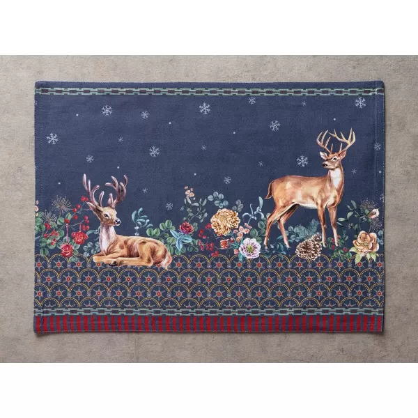 imageMaison d Hermine Cloth Placemats Set of 4 100 Cotton Decorative Washable Table Place Mat Kitchen Wedding Restaurant ampamp Camping Kelim  Prairie  ThanksgivingChristmas3  Christmas Joy