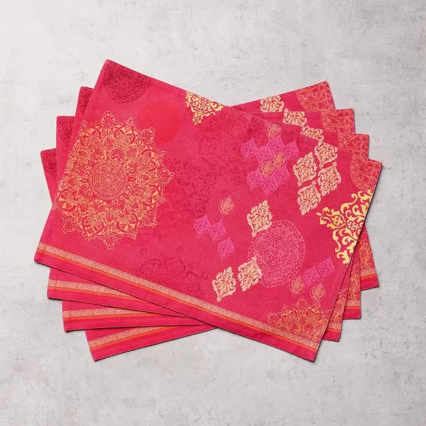 imageMaison d Hermine Cloth Placemats Set of 4 100 Cotton Decorative Washable Table Place Mat Kitchen Wedding Restaurant ampamp Camping Kelim  Prairie  ThanksgivingChristmas12  Versailles