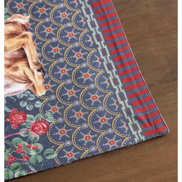 imageMaison d Hermine Cloth Placemats Set of 4 100 Cotton Decorative Washable Table Place Mat Kitchen Wedding Restaurant ampamp Camping Kelim  Prairie  ThanksgivingChristmas3  Christmas Joy