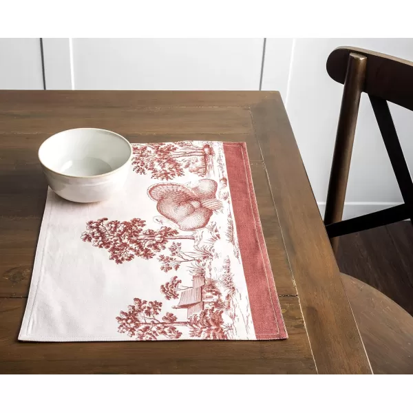 imageMaison d Hermine Cloth Placemats Set of 4 100 Cotton Decorative Washable Table Place Mat Kitchen Wedding Restaurant ampamp Camping Kelim  Prairie  ThanksgivingChristmas26  Holy Jouy  Brown