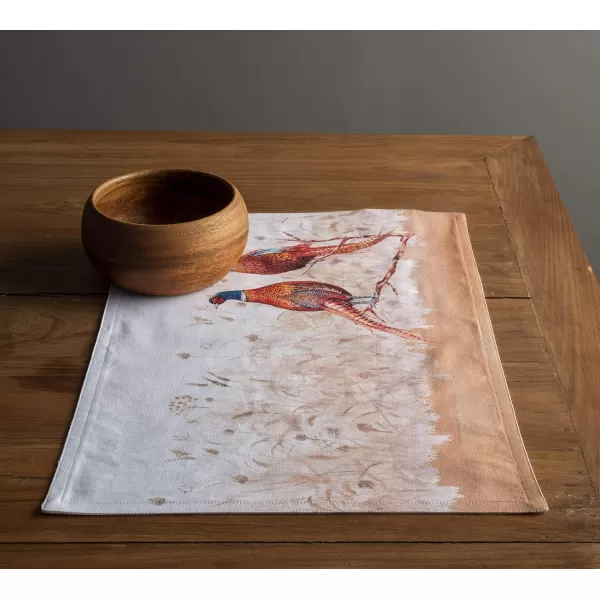 imageMaison d Hermine Cloth Placemats Set of 4 100 Cotton Decorative Washable Table Place Mat Kitchen Wedding Restaurant ampamp Camping Kelim  Prairie  ThanksgivingChristmas5  Faisan Dautomne