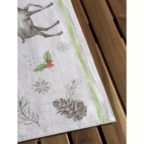 imageMaison d Hermine Cloth Placemats Set of 4 100 Cotton Decorative Washable Table Place Mat Kitchen Wedding Restaurant ampamp Camping Kelim  Prairie  ThanksgivingChristmas6  Christmas Dew