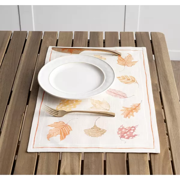 imageMaison d Hermine Cloth Placemats Set of 4 100 Cotton Decorative Washable Table Place Mat Kitchen Wedding Restaurant ampamp Camping Kelim  Prairie  ThanksgivingChristmas8  Colors of Autumn