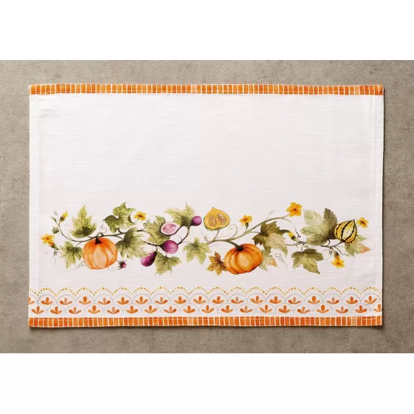 imageMaison d Hermine Cloth Placemats Set of 4 100 Cotton Decorative Washable Table Place Mat Kitchen Wedding Restaurant ampamp Camping Kelim  Prairie  ThanksgivingChristmas4  Pumpkin Garden  Cloudy Cream