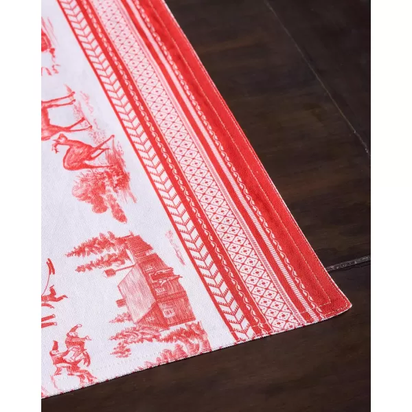 imageMaison d Hermine Cloth Placemats Set of 4 100 Cotton Decorative Washable Table Place Mat Kitchen Wedding Restaurant ampamp Camping Kelim  Prairie  ThanksgivingChristmas19  Winter Jouy