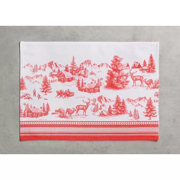 imageMaison d Hermine Cloth Placemats Set of 4 100 Cotton Decorative Washable Table Place Mat Kitchen Wedding Restaurant ampamp Camping Kelim  Prairie  ThanksgivingChristmas19  Winter Jouy