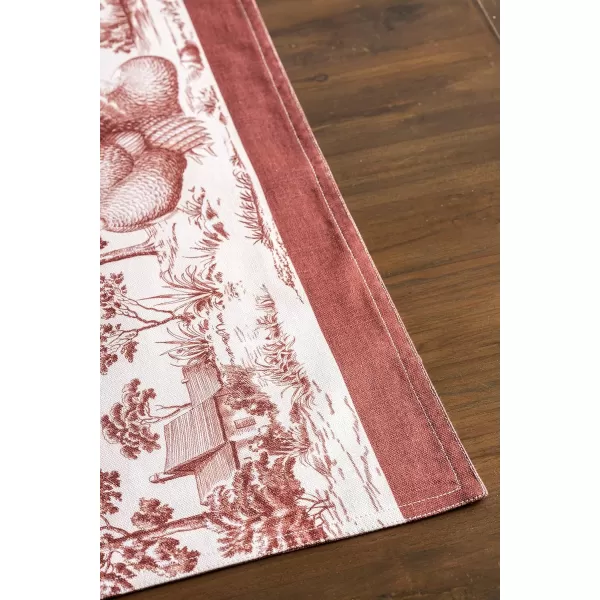 imageMaison d Hermine Cloth Placemats Set of 4 100 Cotton Decorative Washable Table Place Mat Kitchen Wedding Restaurant ampamp Camping Kelim  Prairie  ThanksgivingChristmas26  Holy Jouy  Brown