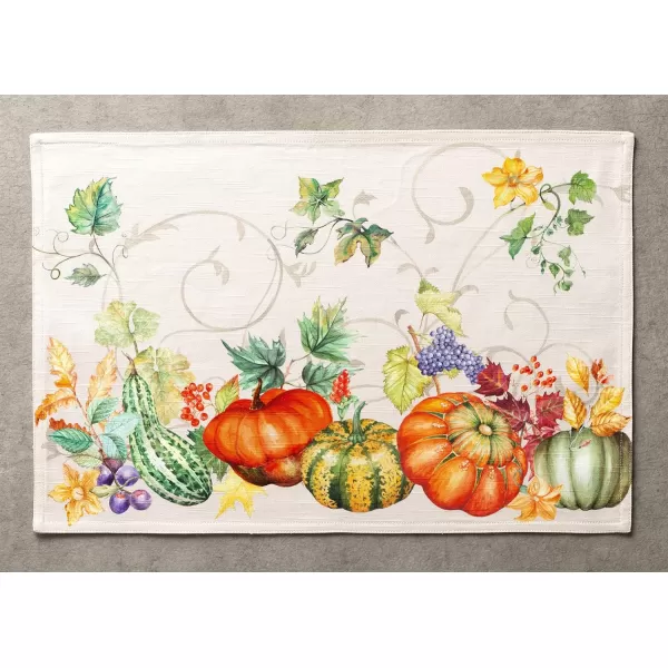 imageMaison d Hermine Cloth Placemats Set of 4 100 Cotton Decorative Washable Table Place Mat Kitchen Wedding Restaurant ampamp Camping Kelim  Prairie  ThanksgivingChristmas18  Lumina