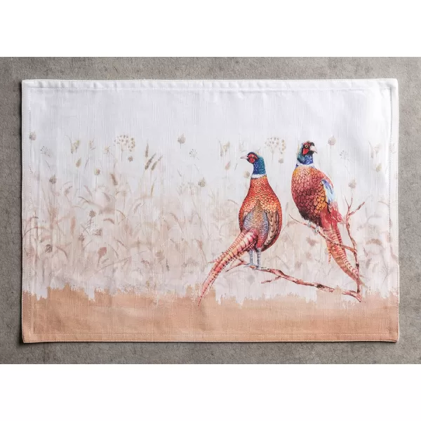 imageMaison d Hermine Cloth Placemats Set of 4 100 Cotton Decorative Washable Table Place Mat Kitchen Wedding Restaurant ampamp Camping Kelim  Prairie  ThanksgivingChristmas5  Faisan Dautomne