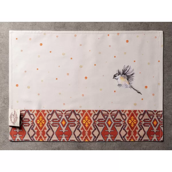 imageMaison d Hermine Cloth Placemats Set of 4 100 Cotton Decorative Washable Table Place Mat Kitchen Wedding Restaurant ampamp Camping Kelim  Prairie  ThanksgivingChristmas10  Kelim  Prairie
