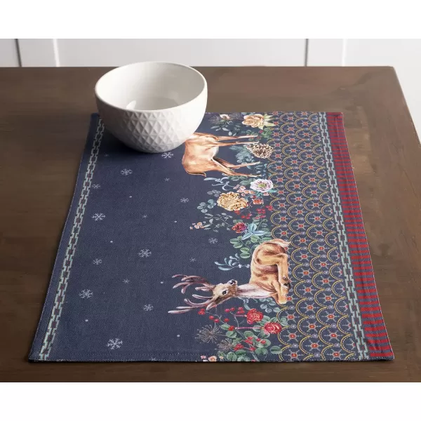 imageMaison d Hermine Cloth Placemats Set of 4 100 Cotton Decorative Washable Table Place Mat Kitchen Wedding Restaurant ampamp Camping Kelim  Prairie  ThanksgivingChristmas3  Christmas Joy