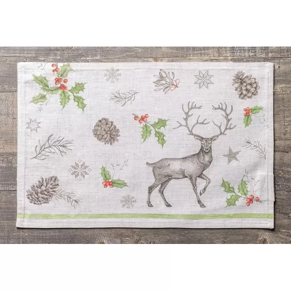 imageMaison d Hermine Cloth Placemats Set of 4 100 Cotton Decorative Washable Table Place Mat Kitchen Wedding Restaurant ampamp Camping Kelim  Prairie  ThanksgivingChristmas6  Christmas Dew