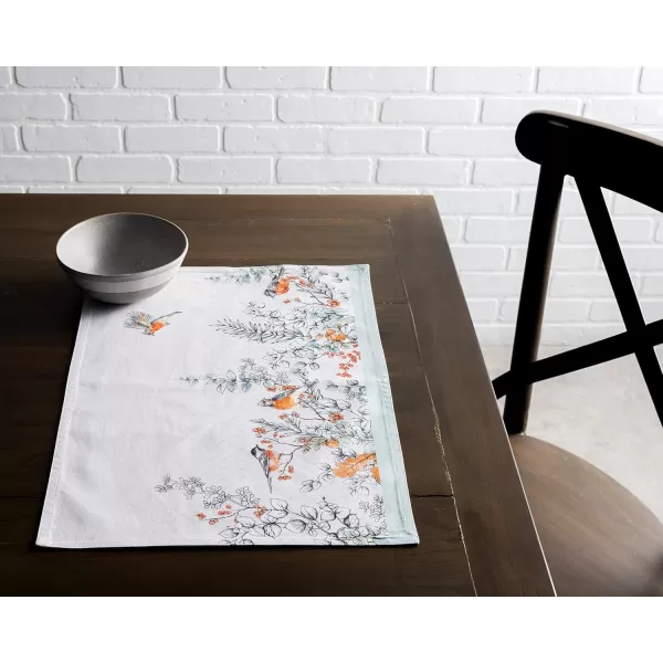 imageMaison d Hermine Cloth Placemats Set of 4 100 Cotton Decorative Washable Table Place Mat Kitchen Wedding Restaurant ampamp Camping Kelim  Prairie  ThanksgivingChristmas11  Whitish Shabby Chique