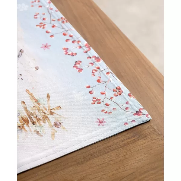 imageMaison d Hermine Cloth Placemats Set of 4 100 Cotton Decorative Washable Table Place Mat Kitchen Wedding Restaurant ampamp Camping Kelim  Prairie  ThanksgivingChristmas7  Fairytale Forest