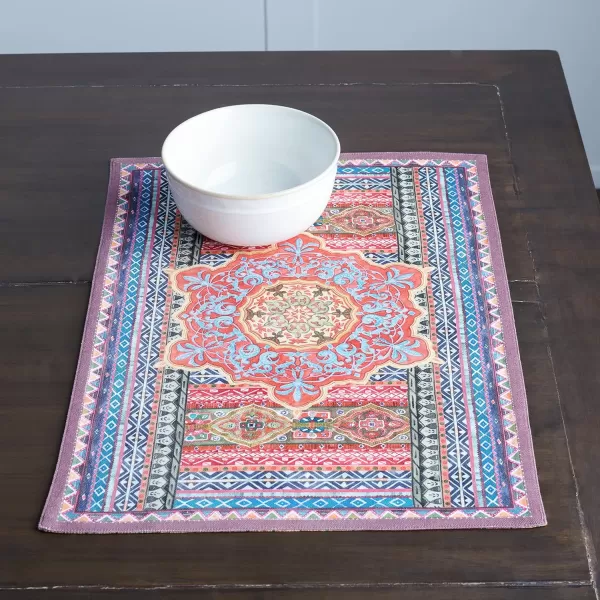 imageMaison d Hermine Cloth Placemats Set of 4 100 Cotton Decorative Washable Table Place Mat Kitchen Wedding Restaurant ampamp Camping Kelim  Prairie  ThanksgivingChristmas9  Ispahan