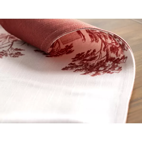 imageMaison d Hermine Cloth Placemats Set of 4 100 Cotton Decorative Washable Table Place Mat Kitchen Wedding Restaurant ampamp Camping Kelim  Prairie  ThanksgivingChristmas22  Holy Jouy  Red