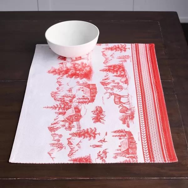 imageMaison d Hermine Cloth Placemats Set of 4 100 Cotton Decorative Washable Table Place Mat Kitchen Wedding Restaurant ampamp Camping Kelim  Prairie  ThanksgivingChristmas19  Winter Jouy