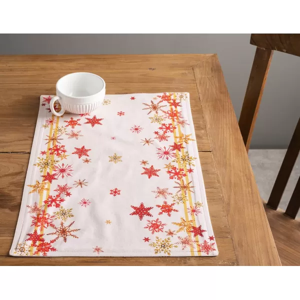 imageMaison d Hermine Cloth Placemats Set of 4 100 Cotton Decorative Washable Table Place Mat Kitchen Wedding Restaurant ampamp Camping Kelim  Prairie  ThanksgivingChristmas17  Crystal Star